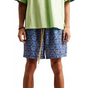 NEW DIET STARTS MONDAY men's scribble shorts in blue